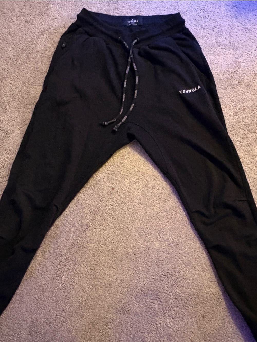 Young LA Black Joggers
